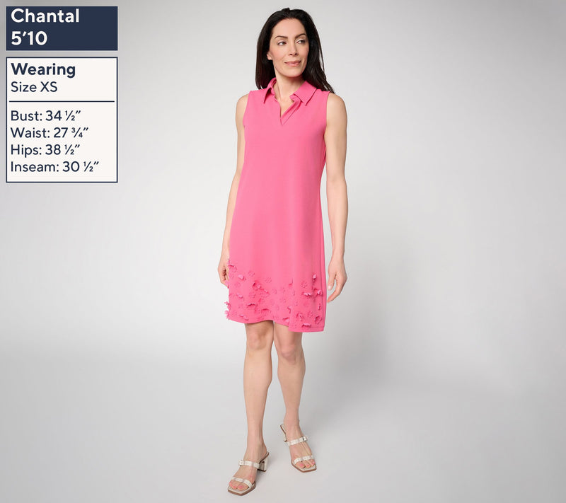 Dennis Basso Petite FLoral Luxe Crepe Sleeveless Dress — View 9