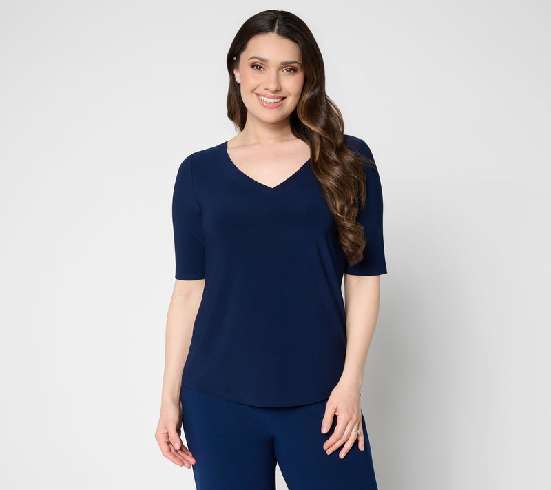 Dennis Basso Basics Italia Knit Shirttail Top — View 13