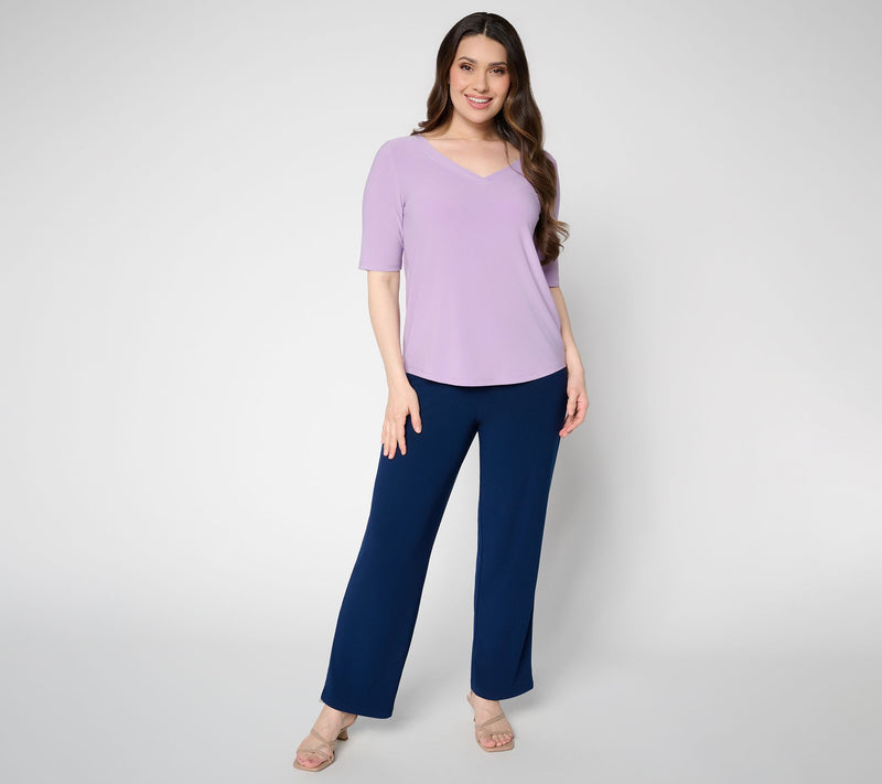 Dennis Basso Basics Italia Knit Shirttail Top — View 5