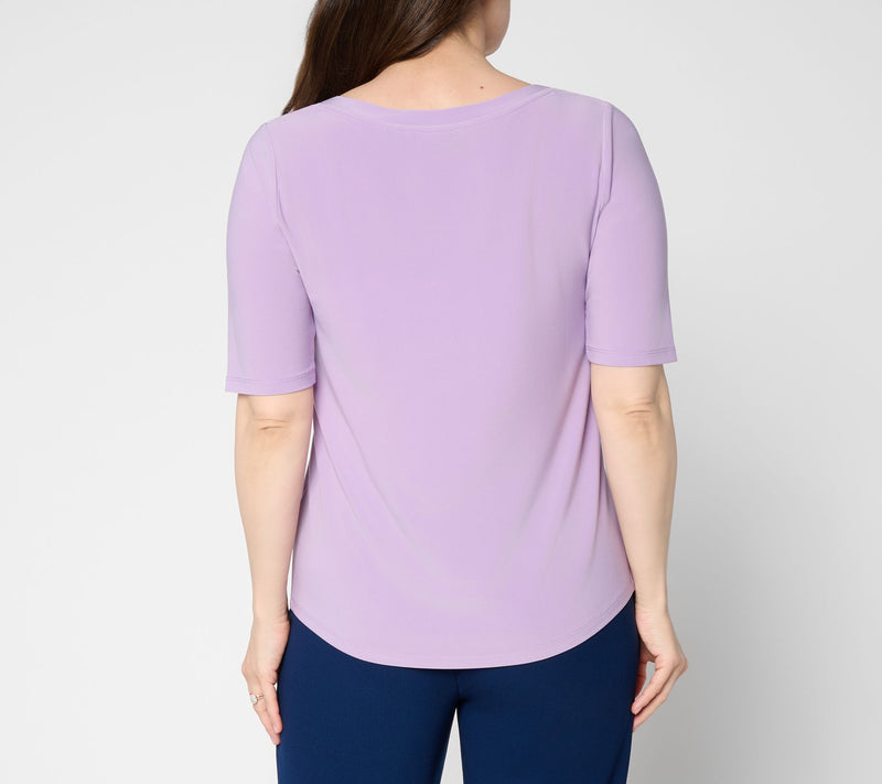 Dennis Basso Basics Italia Knit Shirttail Top — View 4
