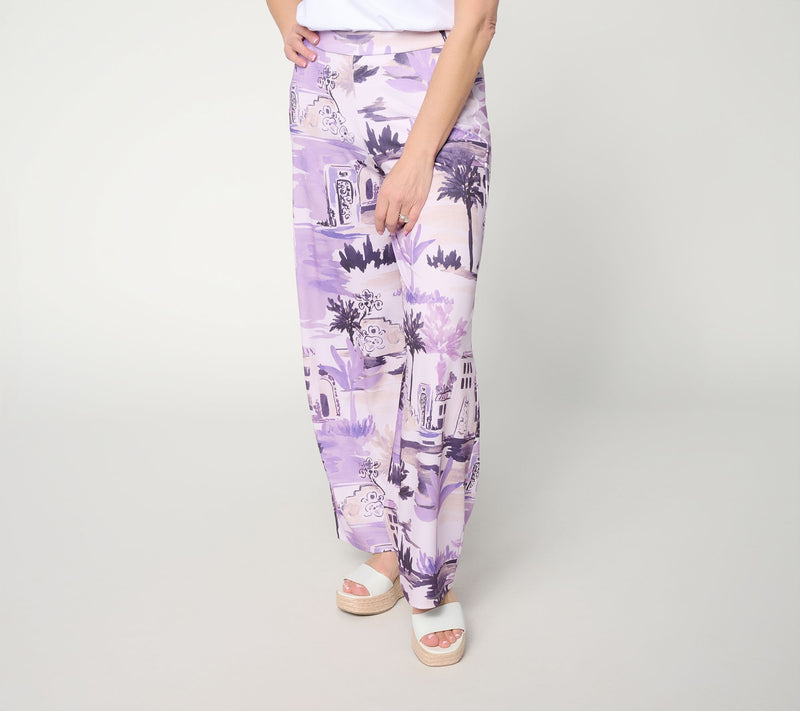 Dennis Basso Regular Sunset Knit Wide Leg Pant — View 7