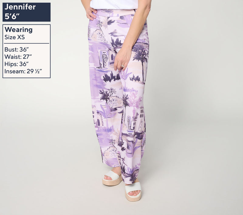 Dennis Basso Regular Sunset Knit Wide Leg Pant — View 9