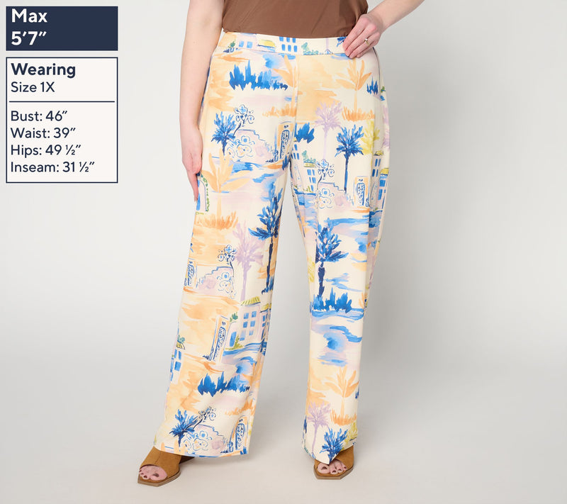 Dennis Basso Petite Sunset Knit Wide Leg Pant — View 8