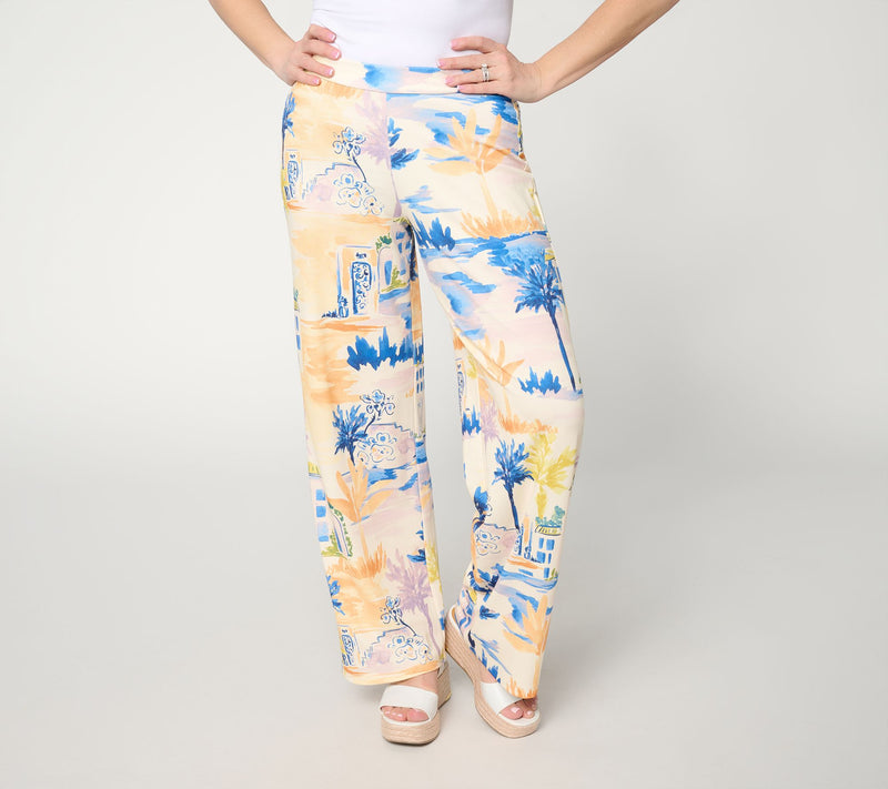 Dennis Basso Petite Sunset Knit Wide Leg Pant — View 5