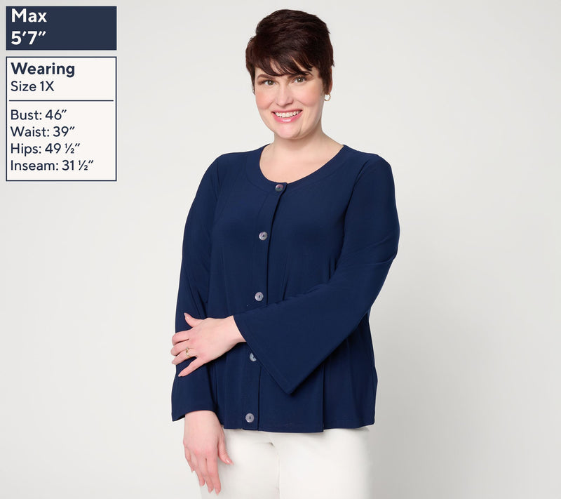 Dennis Basso Italia Knit Soft Bell Sleeve Cardigan — View 2
