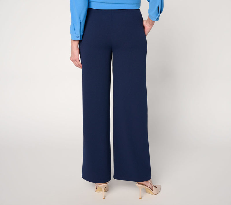 Dennis Basso Regular Luxe Crepe Pant With Button Details — View 4