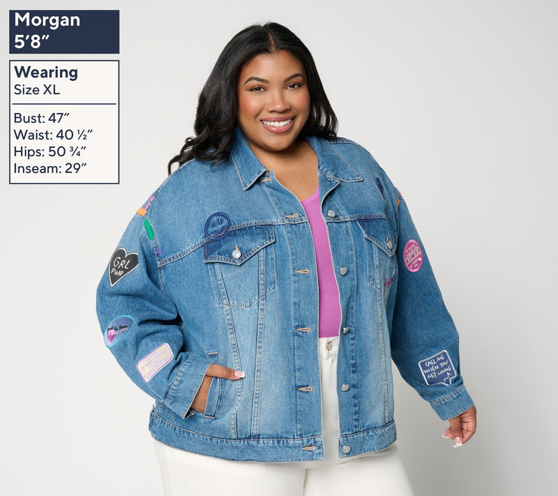 Curate by Aimee Kestenberg Embroidered Denim Jacket — View 4