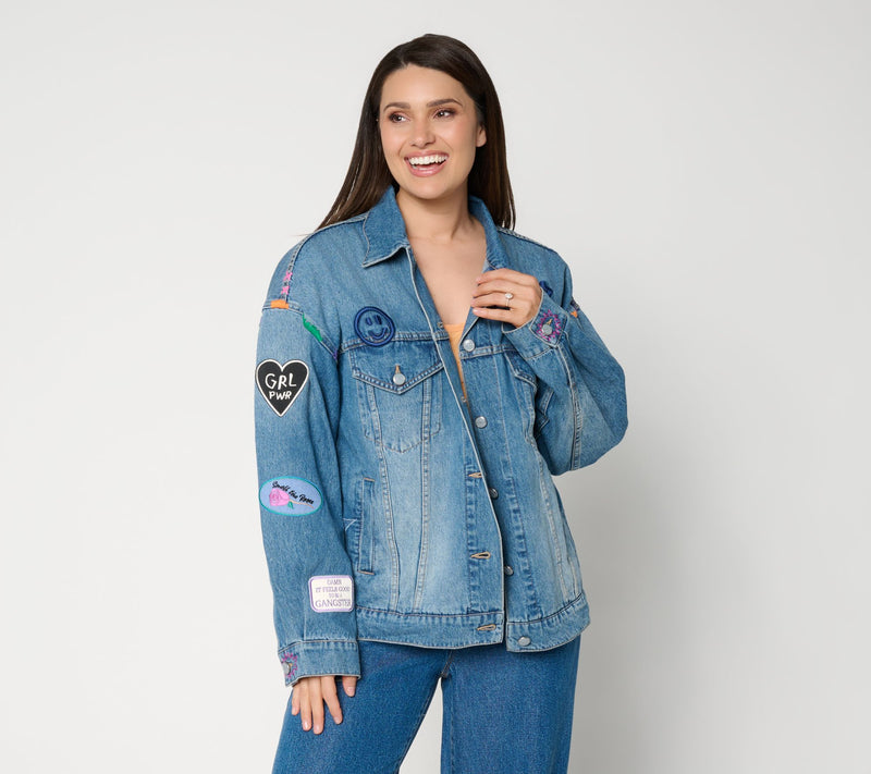 Curate by Aimee Kestenberg Embroidered Denim Jacket — View 3