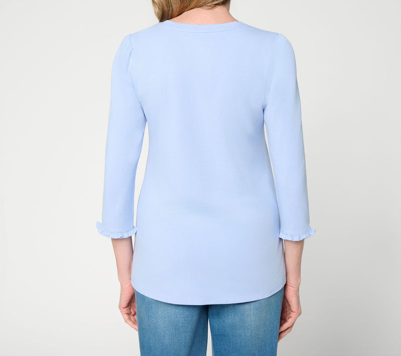 Ree by the Pioneer Woman Essentials Round Neck 3/4 Sleeve Top — View 4