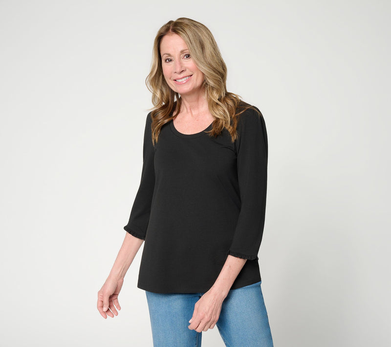 Ree by the Pioneer Woman Essentials Round Neck 3/4 Sleeve Top — View 11