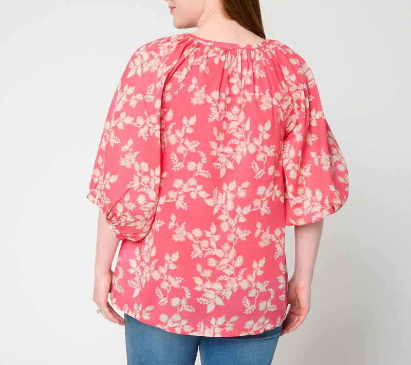 Ree by the Pioneer Woman Split Neck Blouson Sleeve Woven Blouse — View 4