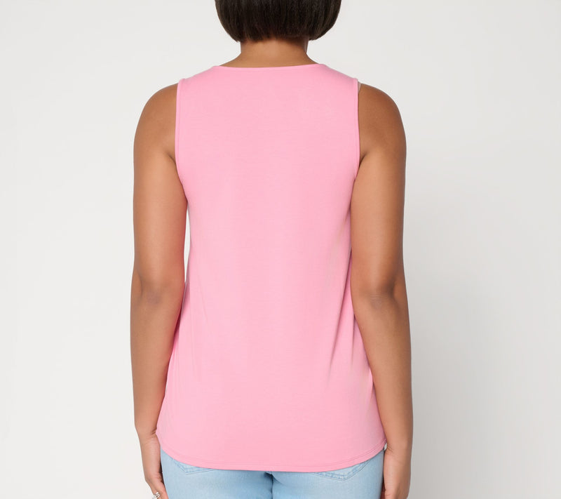 Ree by The Pioneer Woman Knit Tank Top with Lace Medallion Trim — View 4
