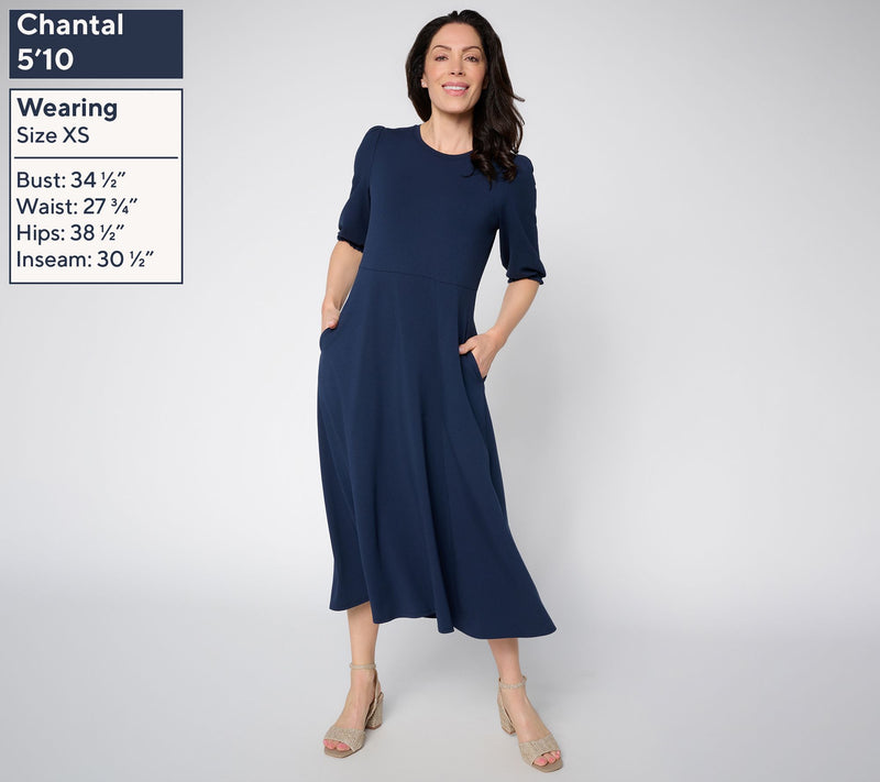 Ree by the Pioneer Woman Petite Puff Sleeve Knit Midi Dress — View 7