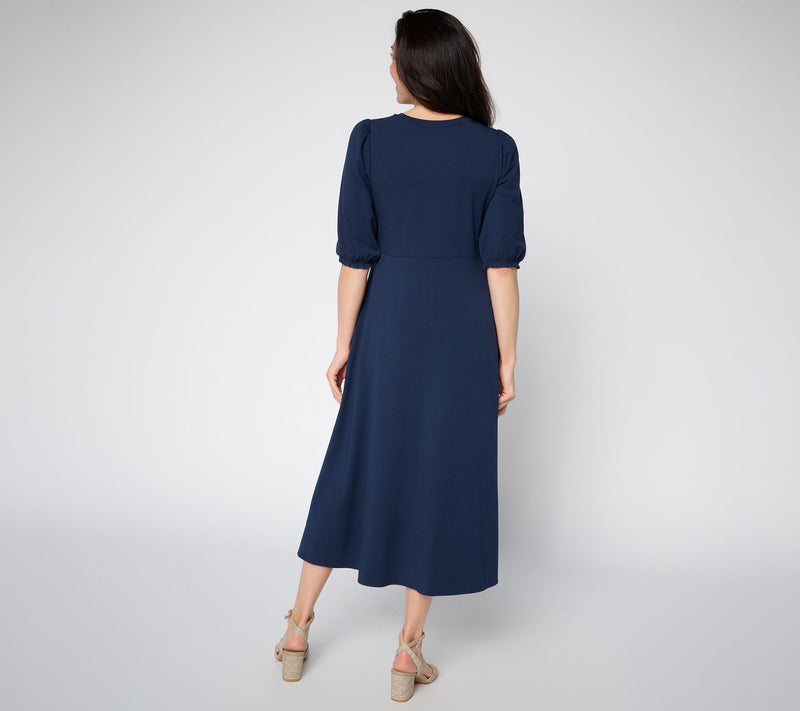 Ree by the Pioneer Woman Petite Puff Sleeve Knit Midi Dress — View 8
