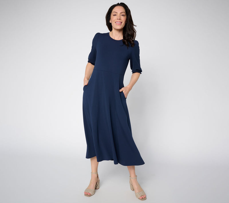 Ree by the Pioneer Woman Petite Puff Sleeve Knit Midi Dress — View 5