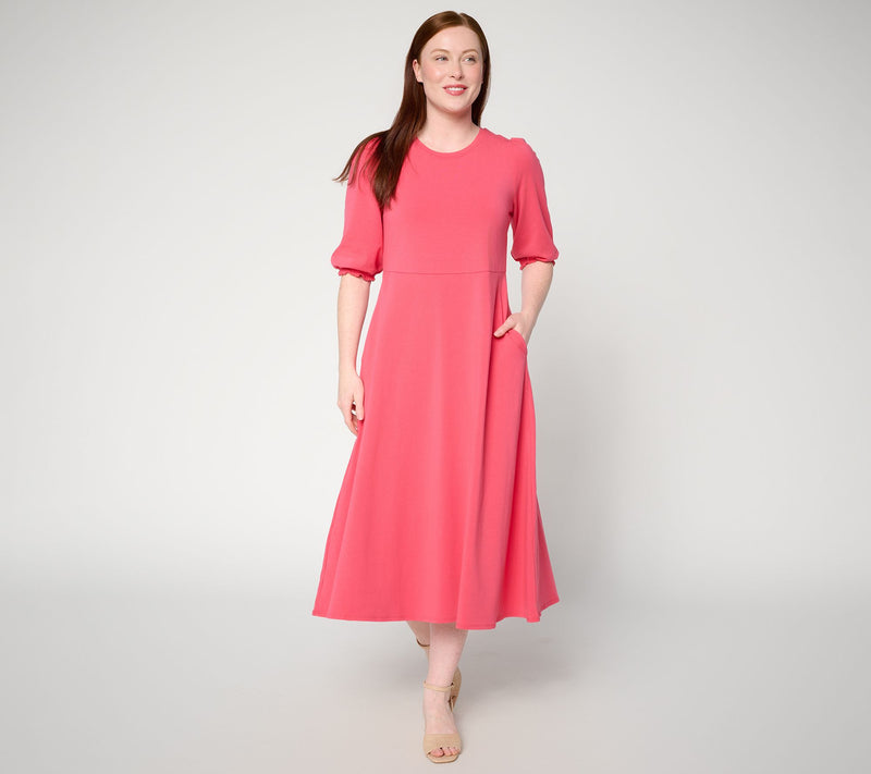 Ree by the Pioneer Woman Petite Puff Sleeve Knit Midi Dress — View 12