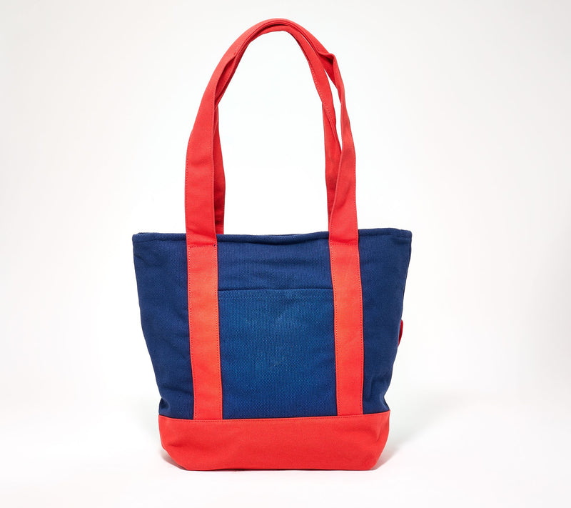 Denim & Co. Embroidered Canvas Tote with Bag Charm — View 3
