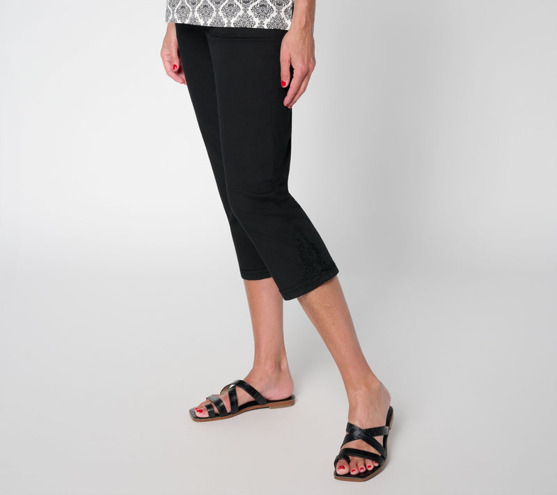 Belle by Kim Gravel Petite Twill TripleLuxe Soutache Capri — View 5