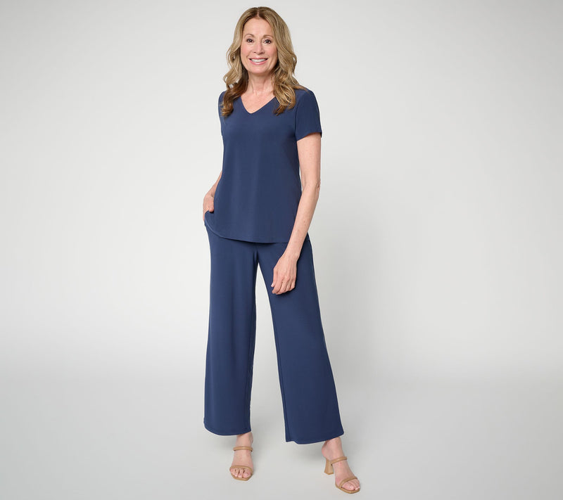 Attitudes by Renee Regular Como Jersey Top and Pant Set — View 7