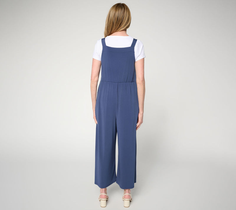 Attitudes by Renee Petite Como Jersey Overall Set — View 4