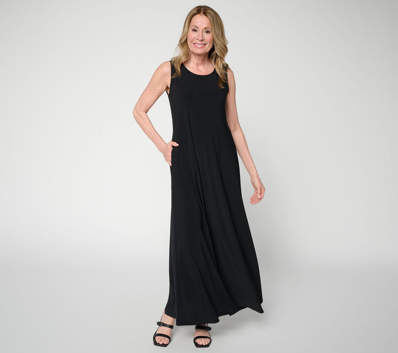 Attitudes by Renee Regular Como Jersey Illusion Waist Maxi Dress — View 3