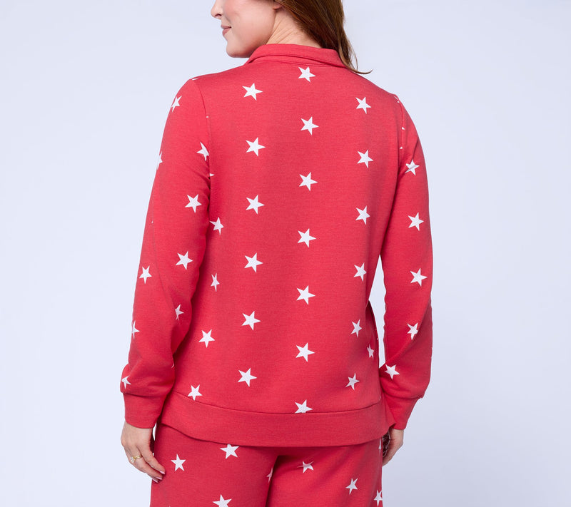 Liberty Belles by Kim Gravel French Terry American Women Star Half Zip — View 4