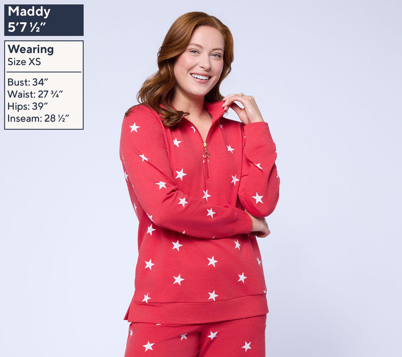 Liberty Belles by Kim Gravel French Terry American Women Star Half Zip — View 3