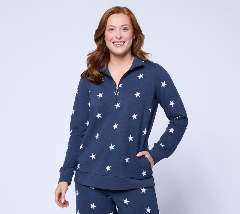 Liberty Belles by Kim Gravel French Terry American Women Star Half Zip — View 12