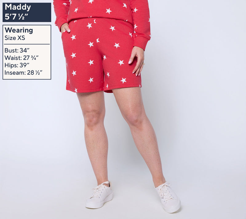 Liberty Belles by Kim Gravel Regular 7" French Terry Star Shorts — View 9