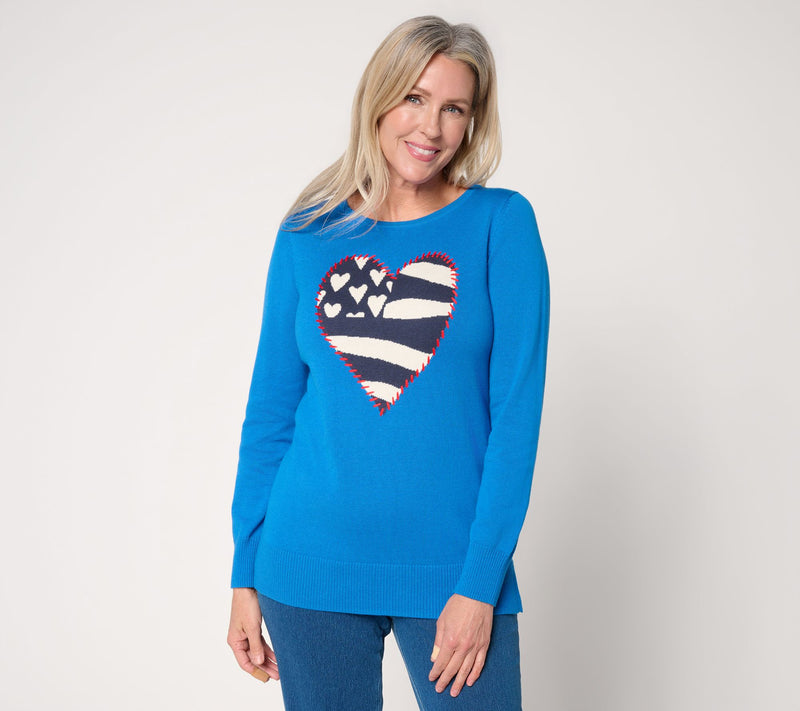 Liberty Belles by Kim Gravel Old Glory Topstitched Flag Sweater — View 12