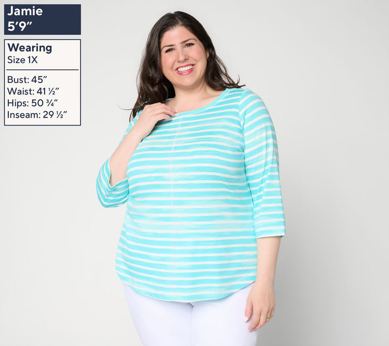 Liberty Belles by Kim Gravel The Stripe is Right Center Seam Top — View 2