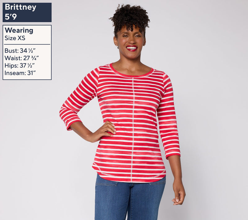 Liberty Belles by Kim Gravel The Stripe is Right Center Seam Top — View 3
