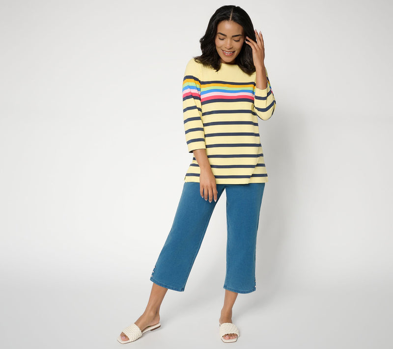 Liberty Belles by Kim Gravel TripleLuxe Knit Summer Splash Striped Top — View 9
