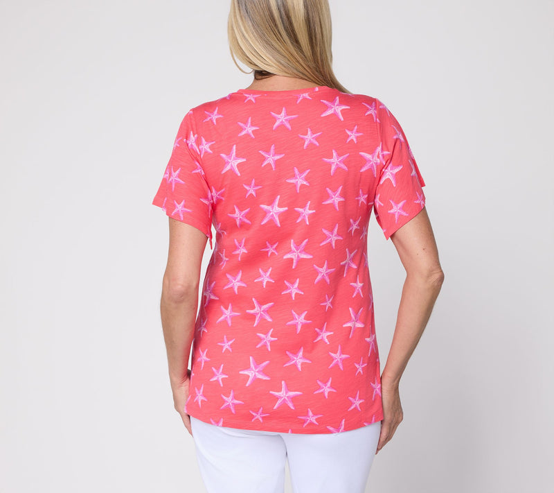 Liberty Belles by Kim Gravel Slub Knit Baby I'm a Starfish Top — View 4