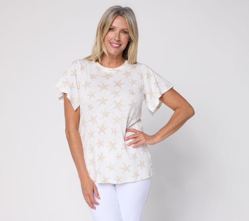 Liberty Belles by Kim Gravel Slub Knit Baby I'm a Starfish Top — View 11