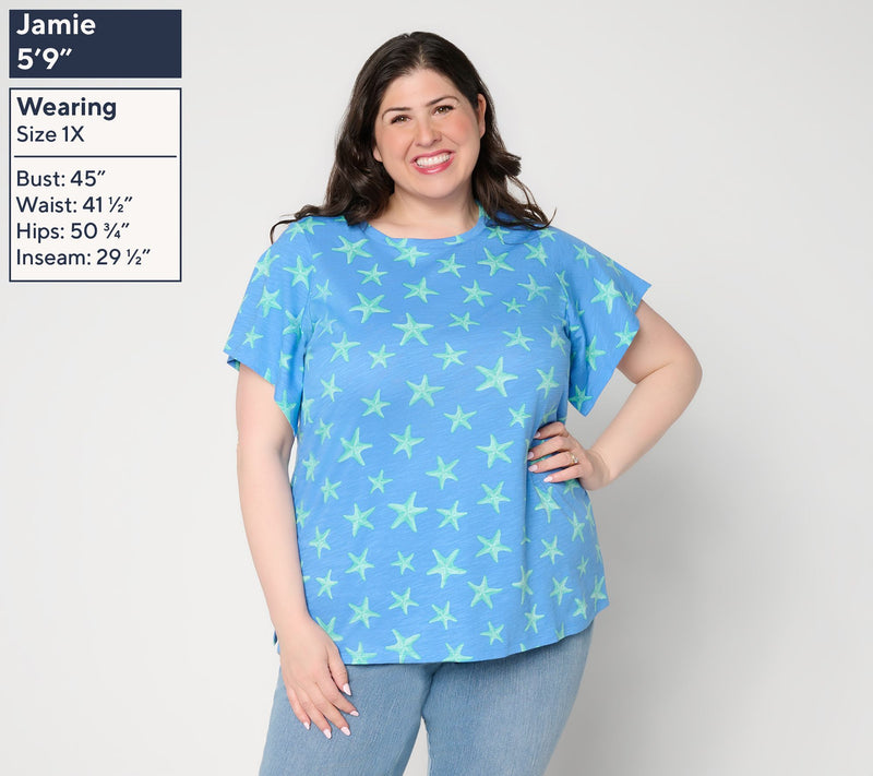 Liberty Belles by Kim Gravel Slub Knit Baby I'm a Starfish Top — View 2