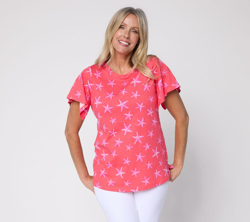 Liberty Belles by Kim Gravel Slub Knit Baby I'm a Starfish Top — View 12