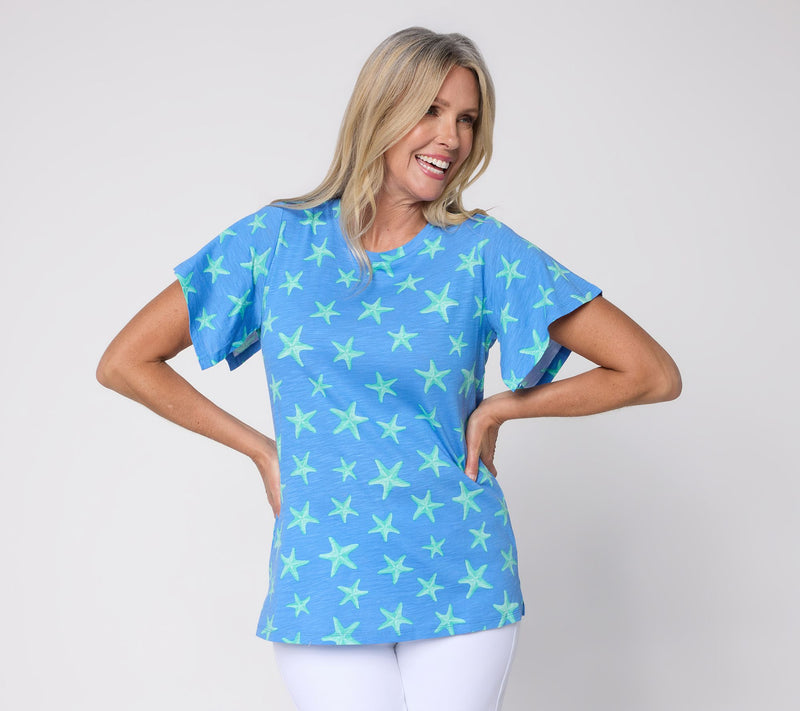 Liberty Belles by Kim Gravel Slub Knit Baby I'm a Starfish Top — View 13