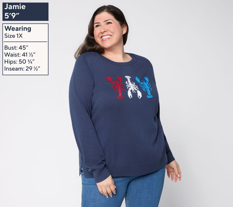 Liberty Belles by Kim Gravel Dockside Lobster Sweater — View 2
