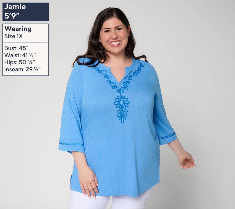 Belle by Kim Gravel Regular Slub Club Sassy Soutache Top — View 10
