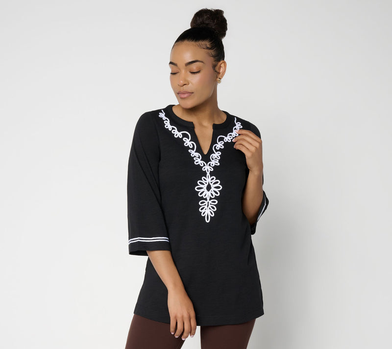 Belle by Kim Gravel Regular Slub Club Sassy Soutache Top — View 3
