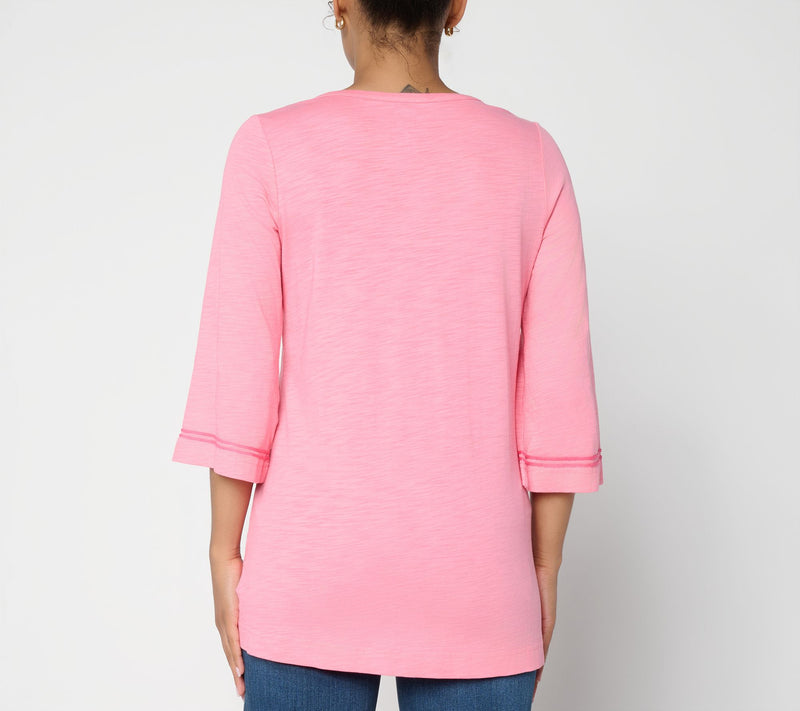 Belle by Kim Gravel Petite Slub Club Sassy Soutache Top — View 12