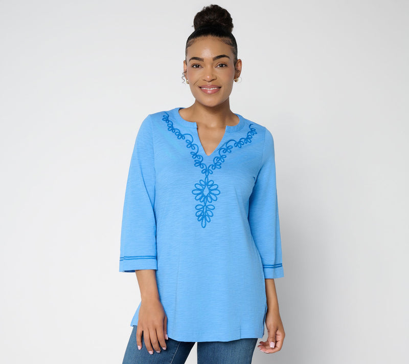 Belle by Kim Gravel Petite Slub Club Sassy Soutache Top — View 5