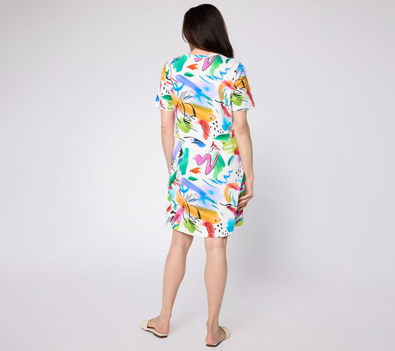 Luxe by Aimee Kestenberg Regular Printed A-Line Tee Shirt Dress — View 16