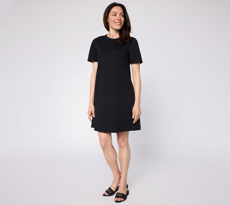 Luxe by Aimee Kestenberg Petite Printed A-Line T-Shirt Dress — View 7