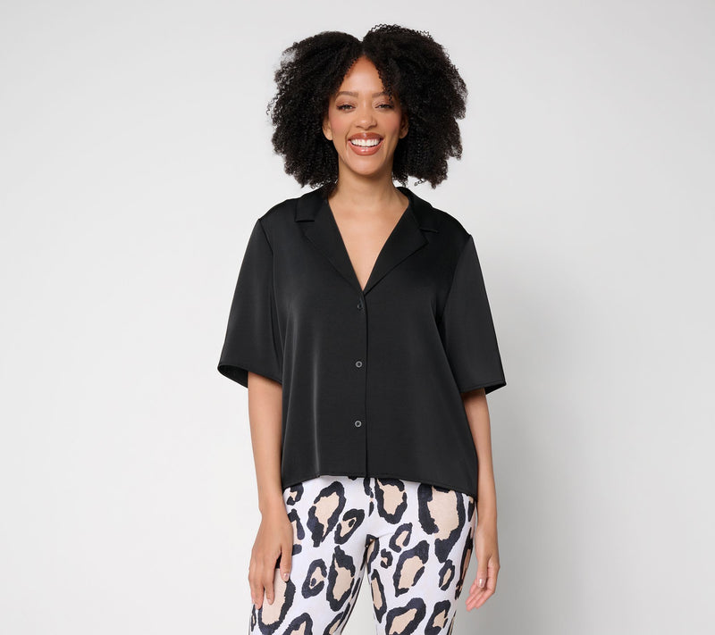 Silkee by Aimee Kestenberg Button Front Camp Shirt — View 14