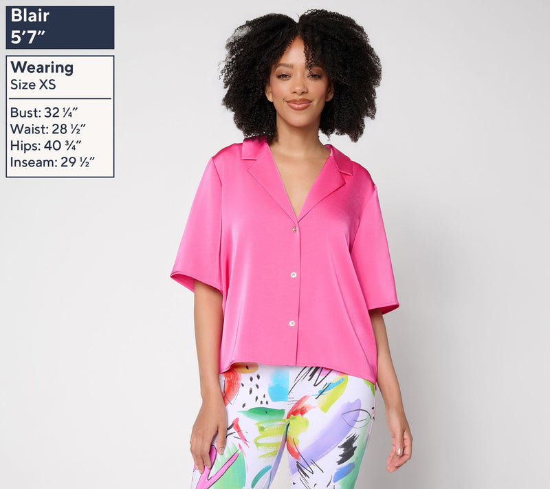 Silkee by Aimee Kestenberg Button Front Camp Shirt — View 5