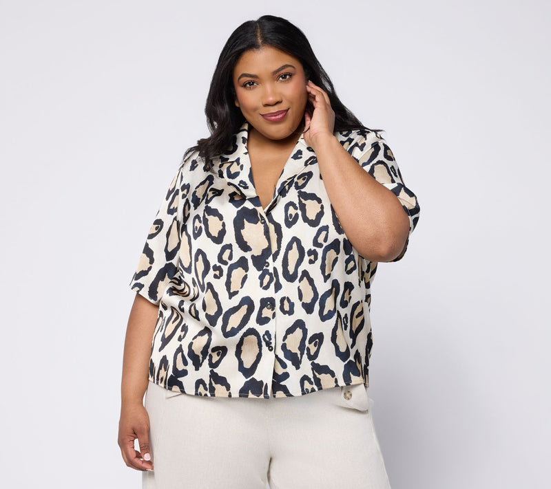 Silkee by Aimee Kestenberg Button Front Camp Shirt — Main view