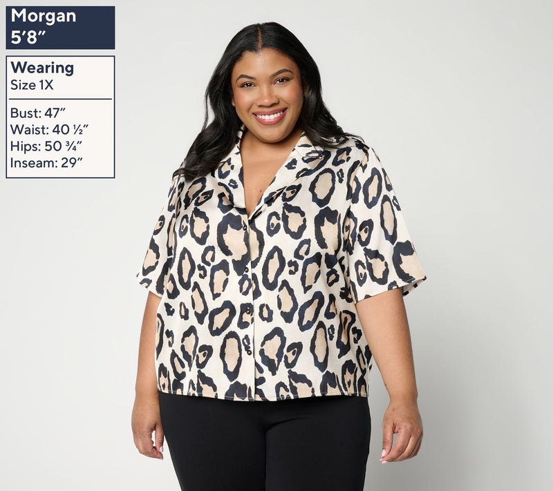 Silkee by Aimee Kestenberg Button Front Camp Shirt — View 4
