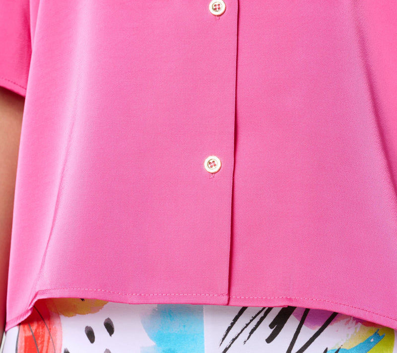 Silkee by Aimee Kestenberg Button Front Camp Shirt — View 8